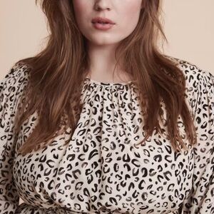 11 Honoré Valentina Dress Women’s‎ Size 14 Animal Print Long Sleeve Belted